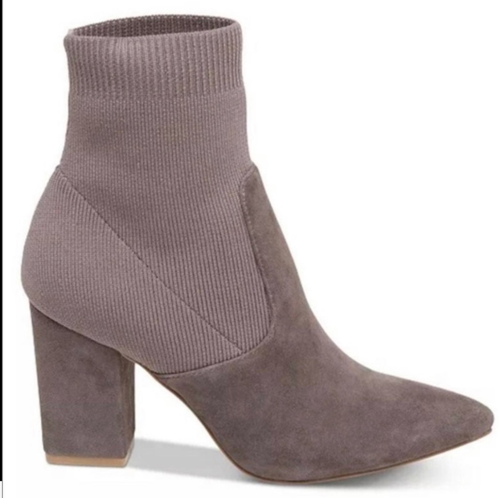 Steve Madden Womens Remy faux Suede Block Heel Sock Bootie